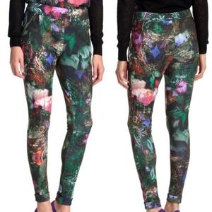 Ted Baker London Olivie Green Floral Skinny Stretchy Trousers